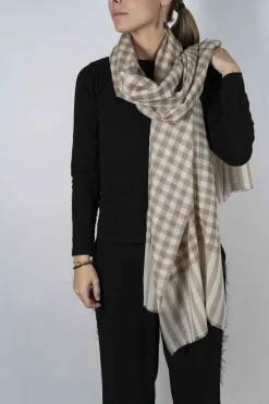 Cristina Oria Bufandas Y Pashminas^Bufanda De Cashmere Cuadros Pequeños