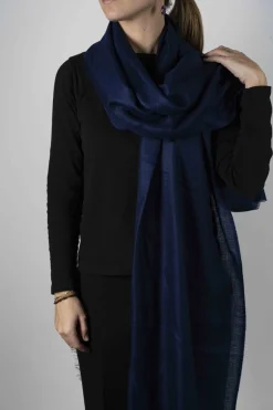 Cristina Oria Bufandas Y Pashminas^Bufanda De Cashmere Lisa Azul