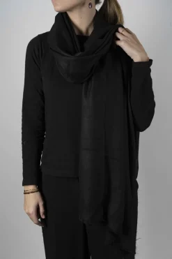 Cristina Oria Bufandas Y Pashminas^Bufanda De Cashmere Lisa Negra