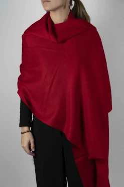 Cristina Oria Bufandas Y Pashminas^Bufanda De Cashmere Lisa Roja