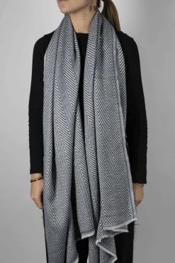 Cristina Oria Bufandas Y Pashminas^Bufanda De Lana Y Cashmere Con Diseño ZigZag