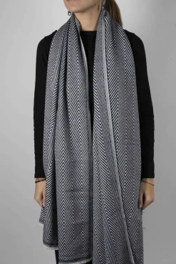 Cristina Oria Bufandas Y Pashminas^Bufanda De Lana Y Cashmere Con Diseño ZigZag