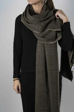 Cristina Oria Bufandas Y Pashminas^Bufanda De Lana Y Cashmere Con Diseño ZigZag