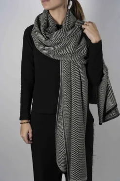 Cristina Oria Bufandas Y Pashminas^Bufanda De Lana Y Cashmere Con Diseño ZigZag