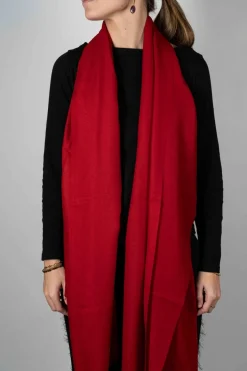 Cristina Oria Bufandas Y Pashminas^Bufanda De Lana Y Seda Roja