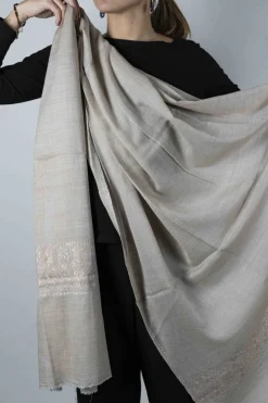 Cristina Oria Bufandas Y Pashminas^Bufanda Grande De Cashmere Lisa Con Bordado