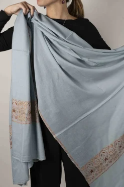 Cristina Oria Bufandas Y Pashminas^Bufanda Grande De Cashmere Lisa Con Bordado