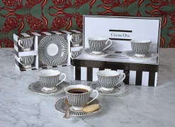 Cristina Oria Cubiertos De Postre|Tazas Y Teteras^Caja De Regalo Tazas Espresso Y Cucharitas De Bronce