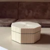 Cristina Oria Piezas Decorativas^Caja Decorativa Hexagonal De Resina Blanca Pequeña