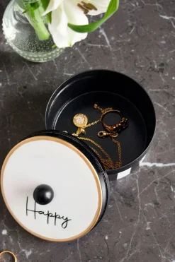 Cristina Oria Joyeros, Carteras Y Fundas^Caja Decorativa Rayas Blancas Y Negras Con Mensaje 