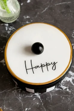 Cristina Oria Joyeros, Carteras Y Fundas^Caja Decorativa Rayas Blancas Y Negras Con Mensaje 