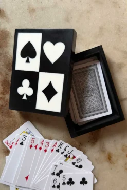 Cristina Oria Juegos De Mesa^Caja Para Cartas De Resina Blanca Y Negra