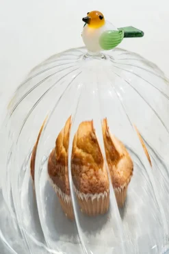 Cristina Oria Accesorios De Mesa^Campana Con Base De Vidrio Soplado Con Figura Pájaro