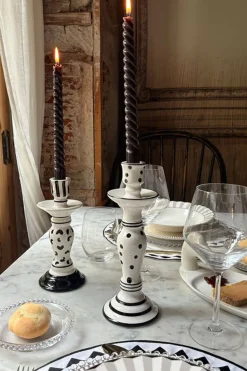 Cristina Oria Candelabros Y Portavelas^Candelabro Blanco Y Negro Grande