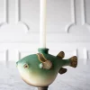 Cristina Oria Candelabros Y Portavelas^Candelabro Con Diseño De Pez En Color Verde