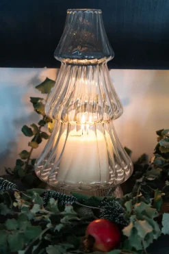 Cristina Oria Candelabros Y Portavelas^Candelabro De Cristal Con Diseño De Árbol Transparente