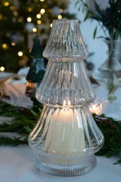 Cristina Oria Candelabros Y Portavelas^Candelabro De Cristal Con Diseño De Árbol Transparente