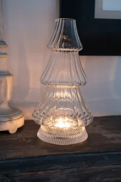 Cristina Oria Candelabros Y Portavelas^Candelabro De Cristal Con Diseño De Árbol Transparente