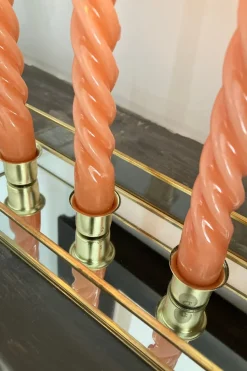 Cristina Oria Candelabros Y Portavelas^Candelabro De Cristal Con Detalles Dorados 3 Velas