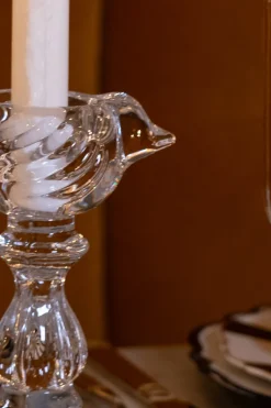 Cristina Oria Candelabros Y Portavelas^Candelabro De Cristal Con Diseño De Pájaro