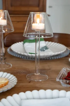 Cristina Oria Candelabros Y Portavelas^Candelabro De Cristal Con Diseño De Lámpara Transparente