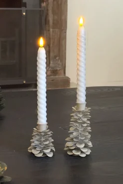 Cristina Oria Candelabros Y Portavelas^Candelabro De Hierro Con Diseño De Árbol Blanco Y Dorado Alto