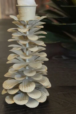 Cristina Oria Candelabros Y Portavelas^Candelabro De Hierro Con Diseño De Árbol Blanco Y Dorado Alto