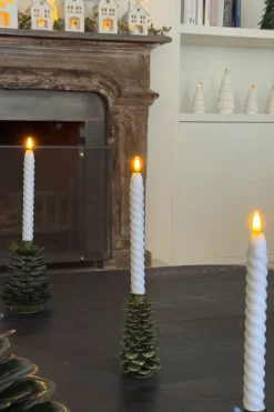 Cristina Oria Candelabros Y Portavelas^Candelabro De Hierro Con Diseño De Árbol Verde Y Purpurina