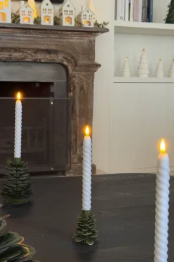 Cristina Oria Candelabros Y Portavelas^Candelabro De Hierro Con Diseño De Árbol Verde Y Purpurina