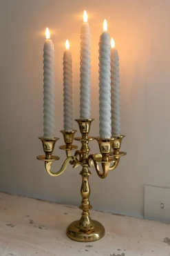 Cristina Oria Candelabros Y Portavelas^Candelabro Dorado De Latón Con Cinco Soportes Para Velas