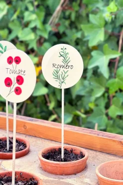 Cristina Oria Huerto Y Jardinería^Cartel Para Plantas De Jardín Romero