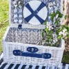Cristina Oria Picnic^Cesta De Picnic Interior Gris Con Rayas Blancas 4 Personas