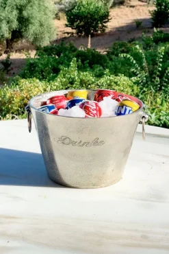 Cristina Oria Cubiteras Y Champaneras^Champanera Plateada Con Arandelas Y Diseño "Drinks"