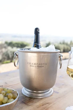 Cristina Oria Cubiteras Y Champaneras^Champanera Plateada Con Arandelas Y Diseño "Champagne"