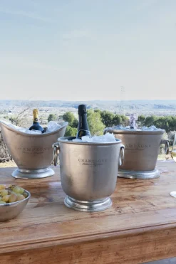 Cristina Oria Cubiteras Y Champaneras^Champanera Plateada Con Arandelas Y Diseño "Champagne"