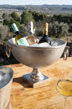 Cristina Oria Cubiteras Y Champaneras^Champanera Plateada Con Pie Y Arandelas