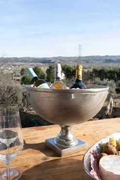 Cristina Oria Cubiteras Y Champaneras^Champanera Plateada Con Pie Y Arandelas