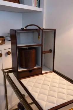 Cristina Oria Cubiteras Y Champaneras^Cofre Mini Bar De Cuero Con Cubitera