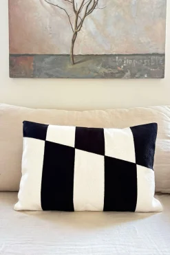 Cristina Oria Cojines^Cojín Blanco Y Negro De Algodón Rectangular