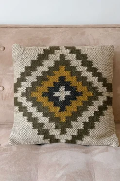 Cristina Oria Cojines^Cojín Cuadrado De Yute Y Lana Modelo Atlas