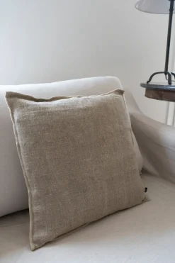 Cristina Oria Cojines^Cojín De Lino Beige Cuadrado