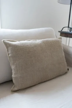 Cristina Oria Cojines^Cojín De Lino Beige Rectangular