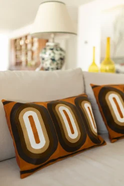 Cristina Oria Cojines^Cojín Retro Teja De Algodón Bordado Rectangular