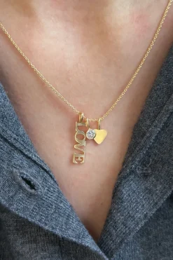 Cristina Oria Joyas Co|Joyas Co^Collar Dorado Con Colgante Triple Love