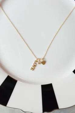 Cristina Oria Joyas Co|Joyas Co^Collar Dorado Con Colgante Triple Love