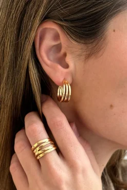 Cristina Oria Joyas Co|Joyas Co^Combinación Anillo & Pendientes Argollas