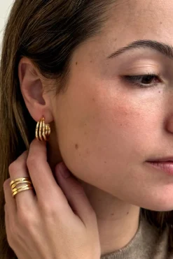 Cristina Oria Joyas Co|Joyas Co^Combinación Anillo & Pendientes Argollas