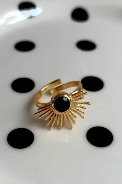 Cristina Oria Joyas Co|Joyas Co^Combinación Anillo & Pendientes Onyx Negras