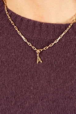 Cristina Oria Joyas Co|Joyas Co^Combinación Cadena & Iniciales Doradas Con Detalle De Estrellas