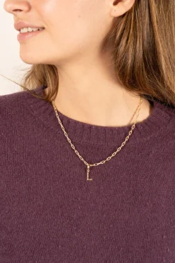 Cristina Oria Joyas Co|Joyas Co^Combinación Cadena & Iniciales Doradas Con Detalle De Estrellas